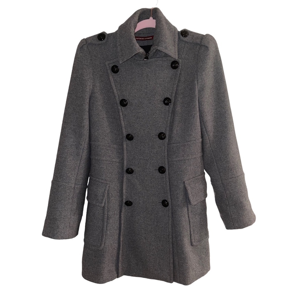 Comptoir des Cotonniers Grey Real Wool Coat Size 6 Medium